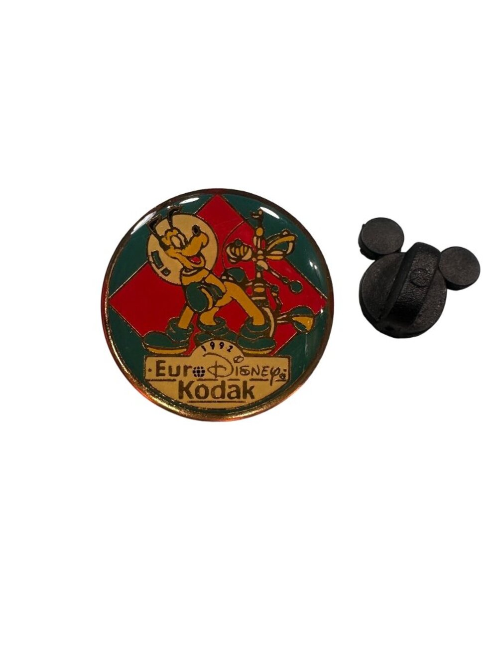 Disney Euro Pluto Dog Trading Pin 1992 Tomorrowland Kodak Astronaut Mickey Mouse